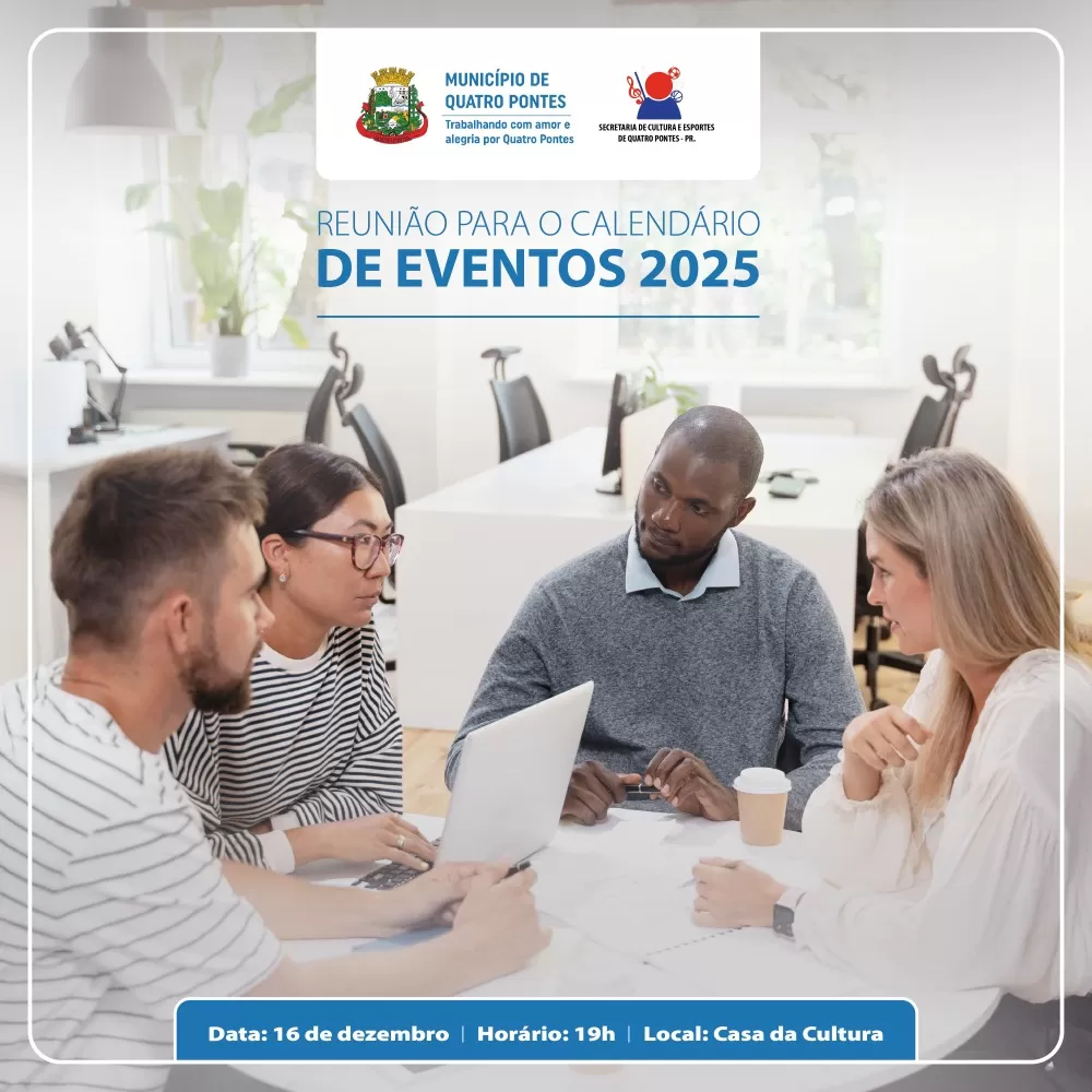 Reunião sobre calendário de eventos para 2025 será no próximo dia 16