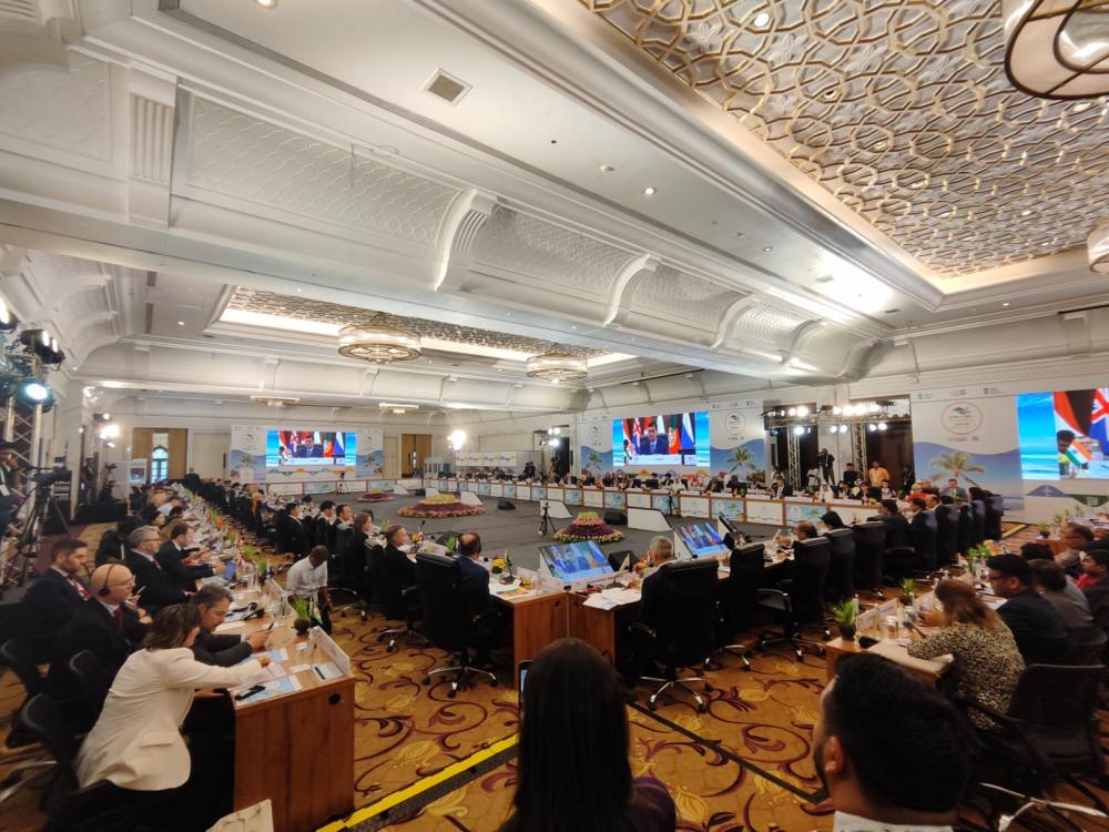 Sala da plenária principal das ministeriais da CEM/MI, em que o o Ministro Alexandre Silveira fez o pronunciamento sobre a Itaipu. Foto: Ligia Leite Soares.