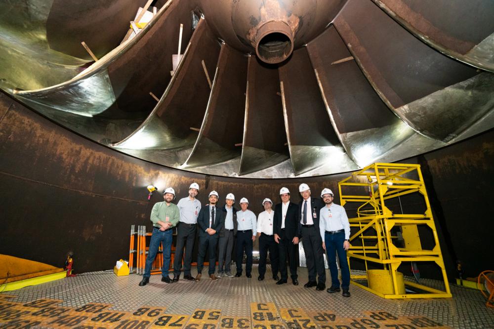 Diretores acompanharam os trabalhos na U6. Fotos: Sara Cheida/Itaipu Binacional