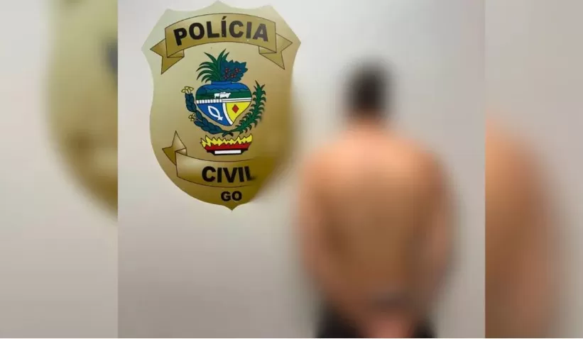 Suspeito estava escondido no Distrito Federal, onde foi preso • Divulgação/Polícia Civil de Goiás