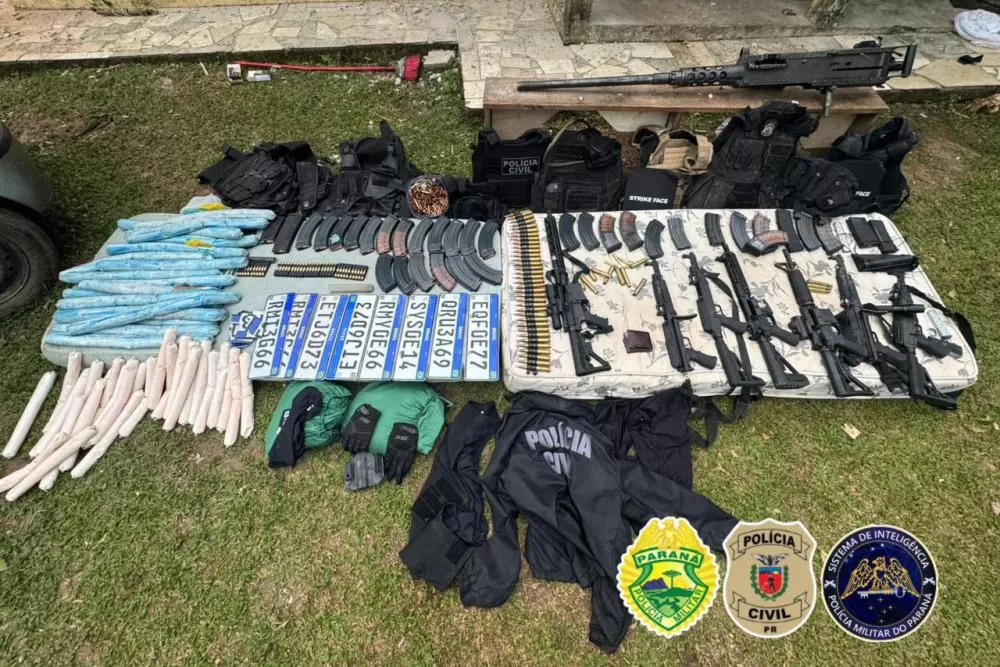 Polícias do Paraná impedem roubo de grandes proporções e apreendem arsenal em Ponta Grossa Foto: SESP-PR