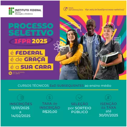 IFPR: inscrições abertas para cursos técnicos EAD gratuitos!