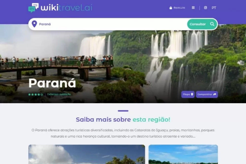 Ferramenta paranaense é uma das apostas para a promoção do Turismo do Estado em 2025 Foto: Viaje Paraná