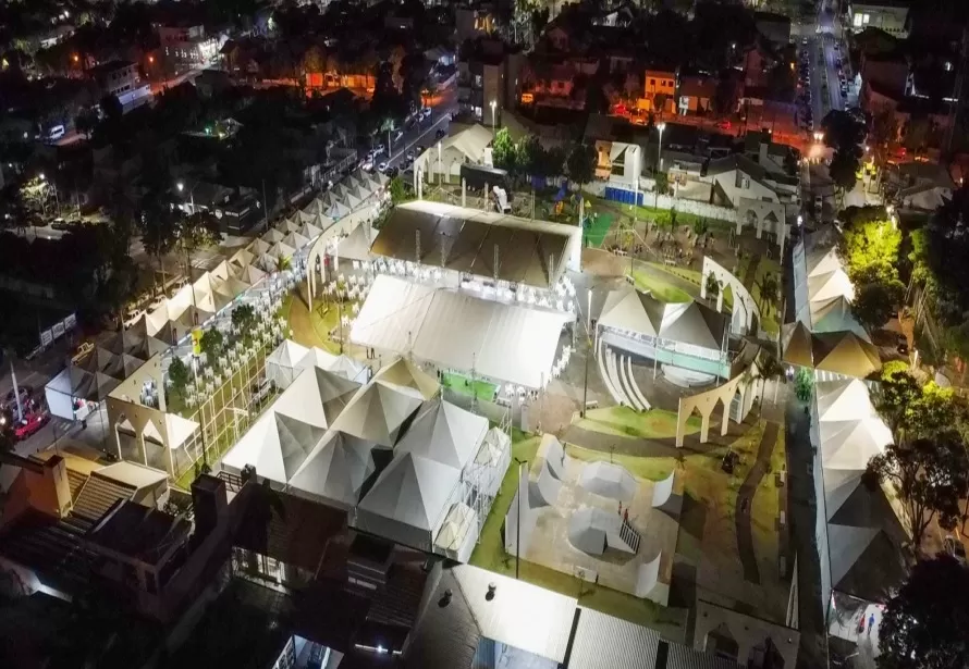 Vista aérea da Quermesse de Inverno em Matelândia (PR). Foto: Prefeitura de Matelândia