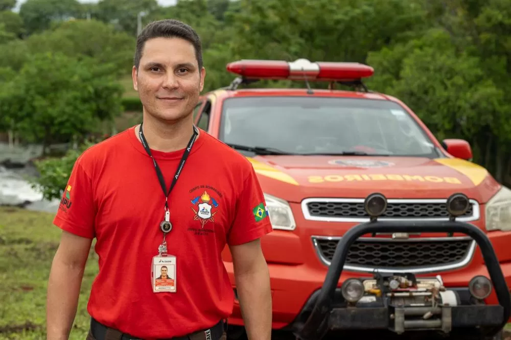 Coordenador do Corpo de Bombeiros da Itaipu (margem esquerda), Márcio Rodrigo Marqueto Maurício.