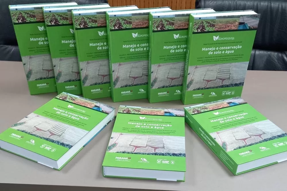 Livro traz pesquisas aplicadas à conservação do solo e da água Foto: Divulgação Fundação Araucária