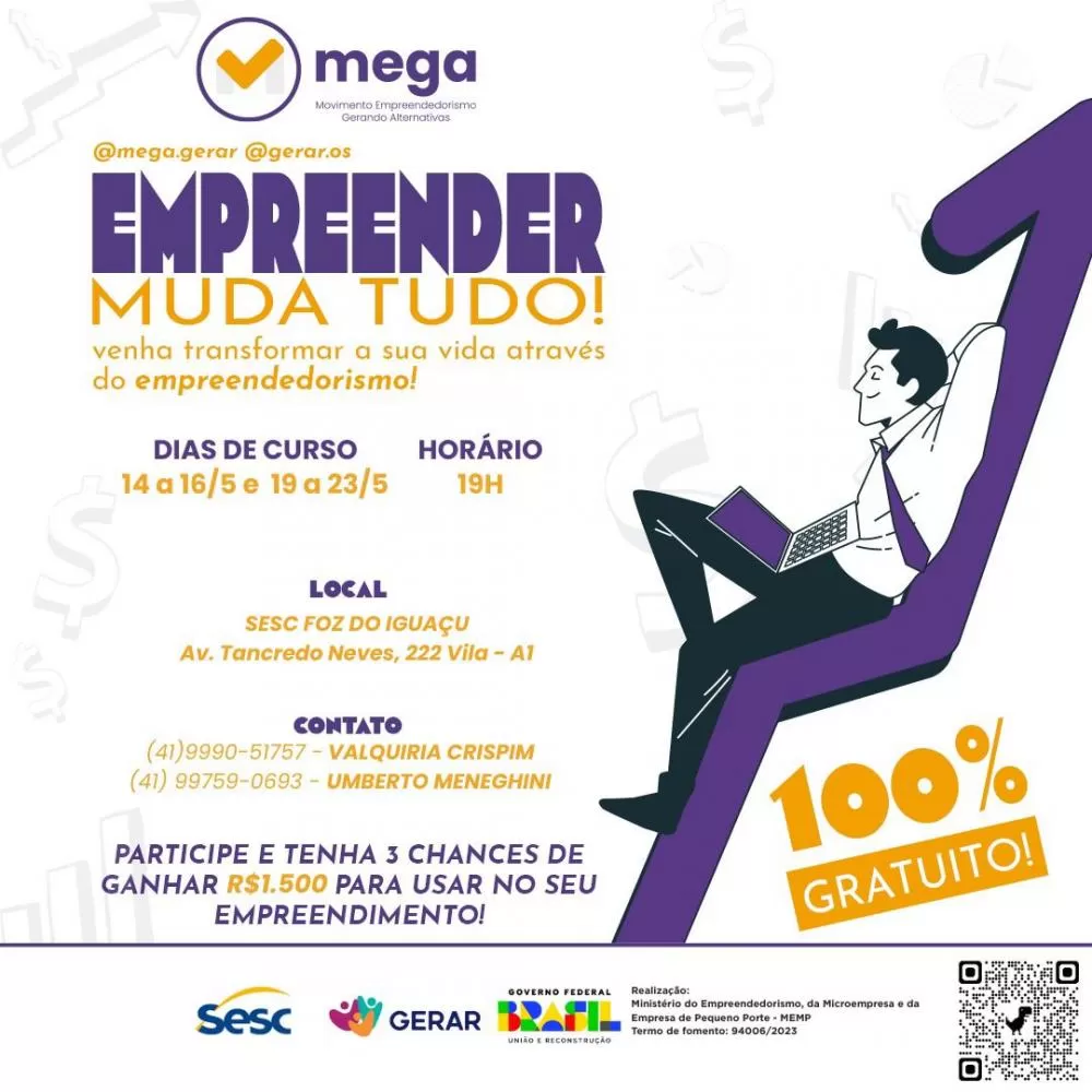Capacitação gratuita para empreendedores começa nesta quarta em Foz do Iguaçu