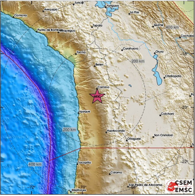 Terremoto de magnitude 5,7 atinge a região de Tarapacá, no Chile • EMSC