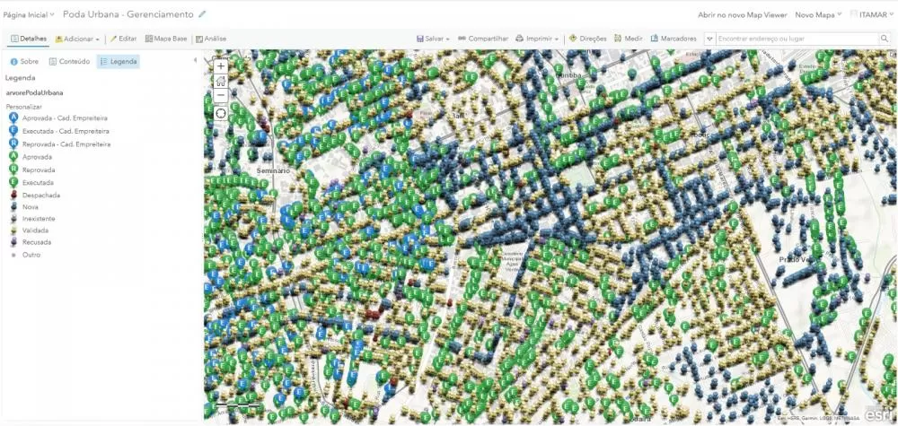 A Copel tem georreferenciadas 1,86 milhão de árvores situadas próximas da rede elétrica em áreas urbanas de cidades do Paraná. Com base nos chamados “Field Maps” (Mapas de Campo), a companhia utiliza essa base de dados como ferramenta de planejamento para