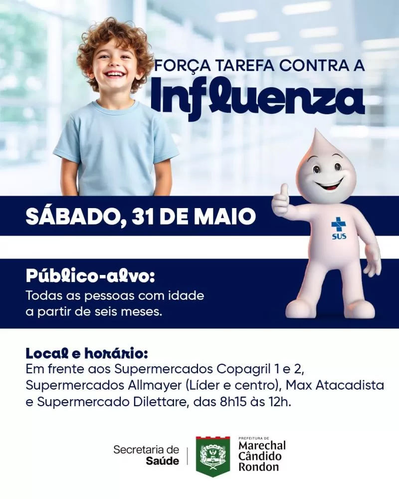 Ação de vacinação contra a influenza acontece neste sábado em supermercados