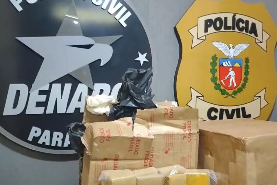 PCPR e PMPR localizam 807 quilos de maconha escondidos em carreta com farinha Foto: PCPR