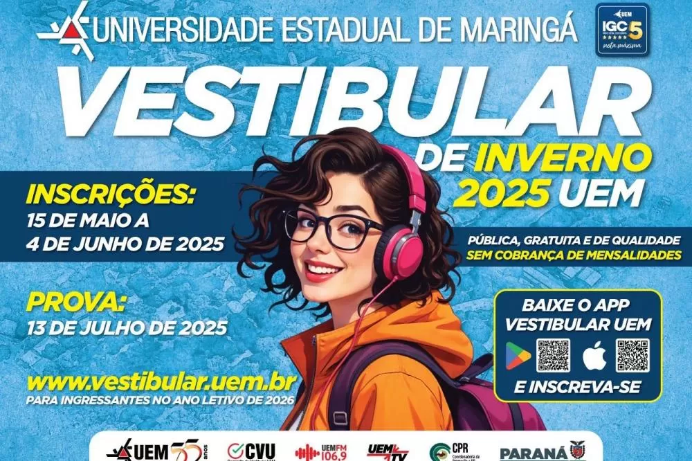 Penúltimo dia: inscrições do Vestibular de Inverno da UEM acabam nesta quarta Foto: UEM
