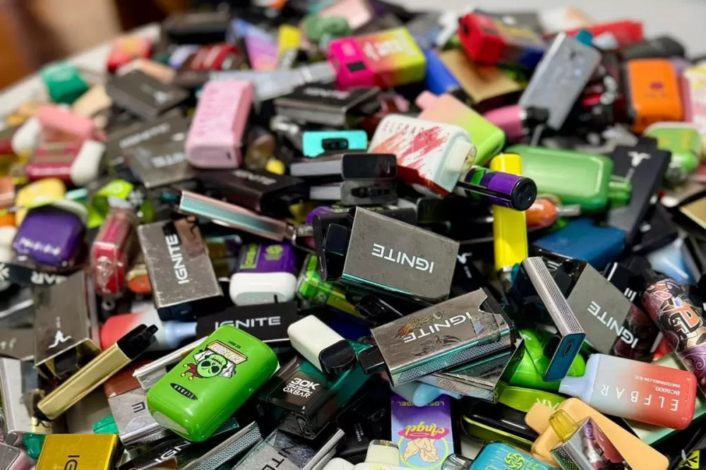 Secretaria da Educação promove ação de recolhimento e descarte de cigarros eletrônicos Foto: NRE AMSUL