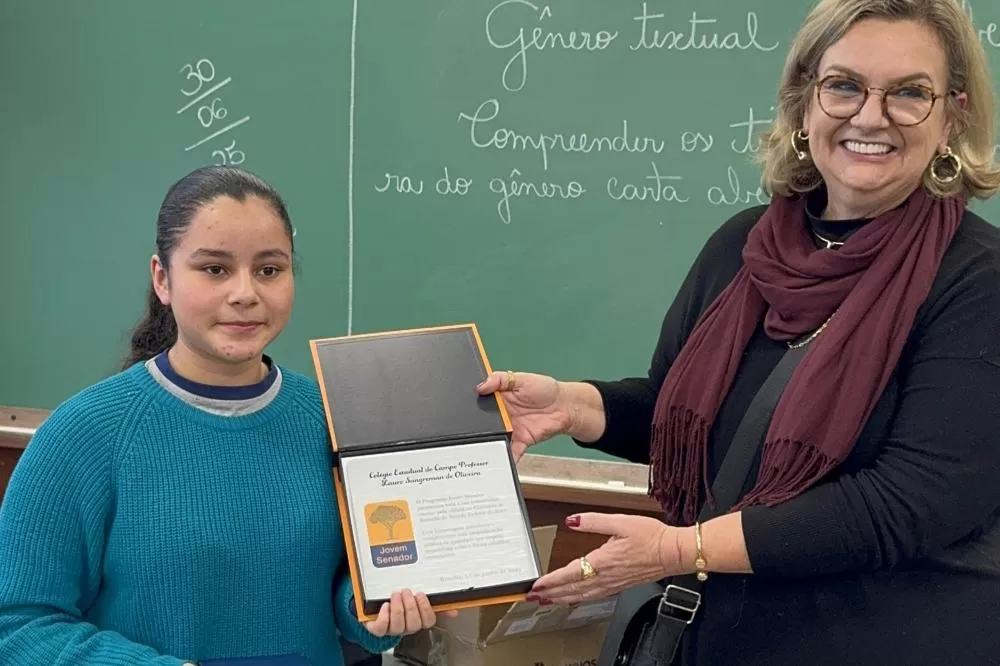 Aluna de Sengés é escolhida para representar o Paraná no programa Jovem Senador Foto: SEED-PR