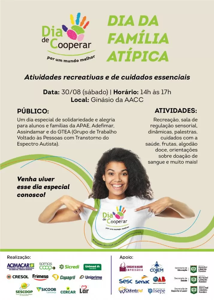 Dia da Família Atípica integra programação do Dia C – Dia de Cooperar em Marechal Cândido Rondon