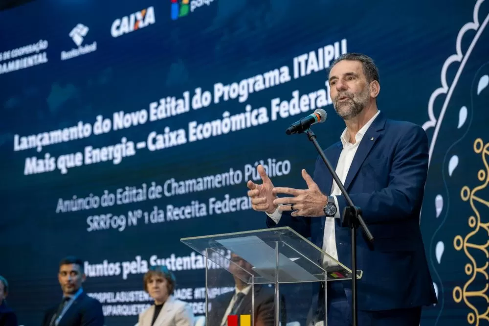 Enio Verri, diretor-geral brasileiro da Itaipu, durante lançamento do edital, em novembro de 2024. Foto: William Brisida/Itaipu Binacional.