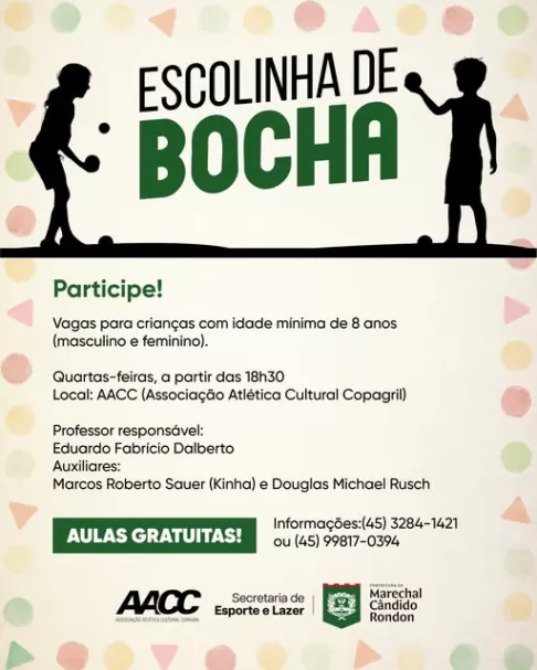 Pais e responsáveis interessados podem obter mais informações e realizar inscrições pelos telefones (45) 3284-1421 ou (45) 99817-0394.
