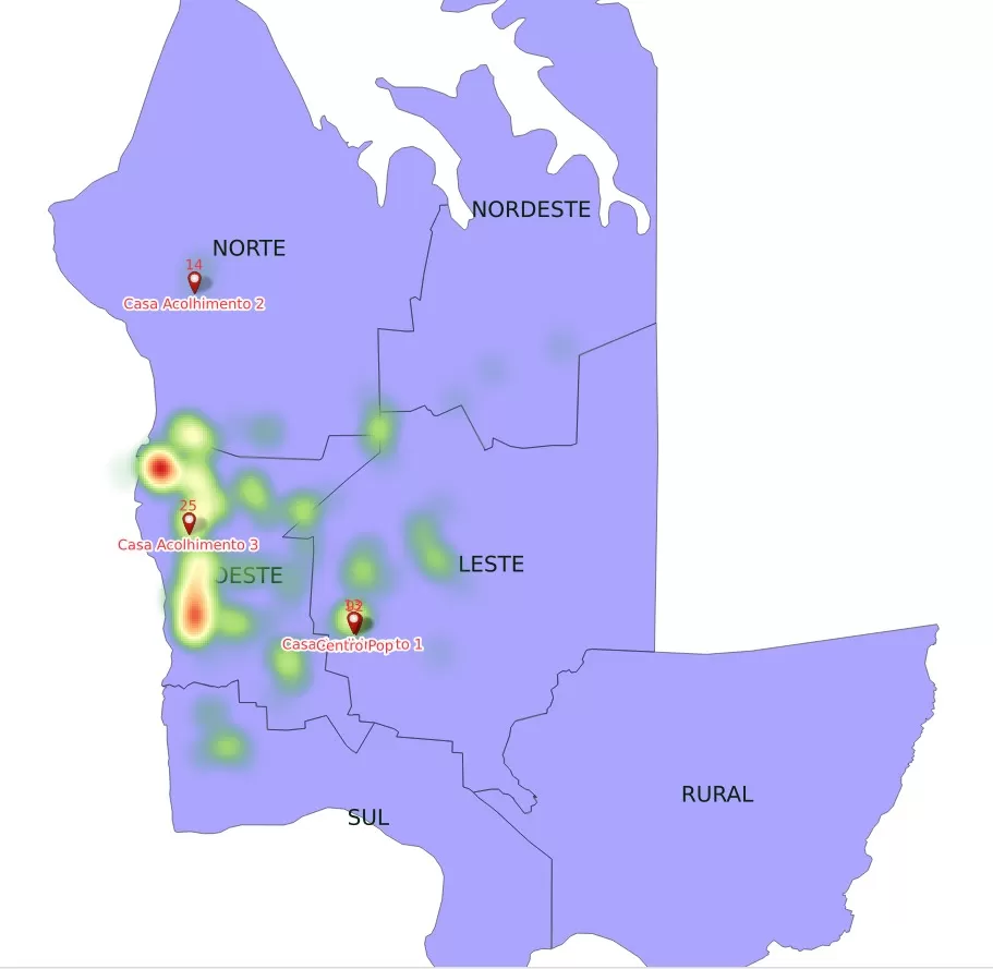 Maior concentração das pessoas em situação de rua está nas regiões Leste e Oeste da cidade.