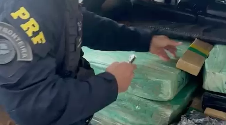PRF apreende mais de 150 kg de maconha, fuzil e munições de fuzil no Paraná