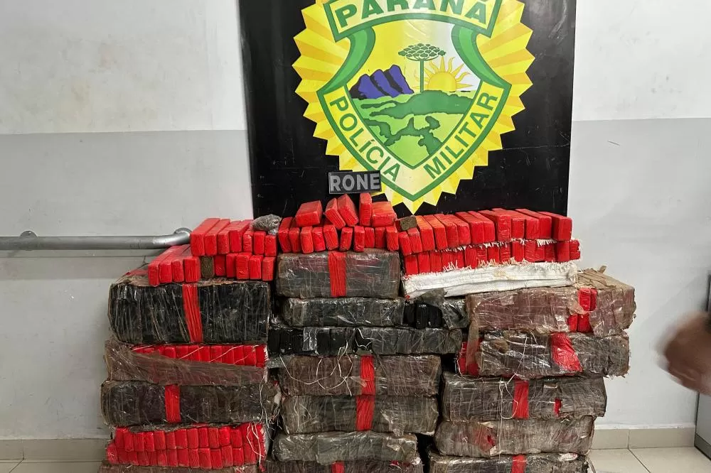 PMPR apreende 313 quilos de maconha escondidos em dois bairros de Curitiba Foto: PMPR