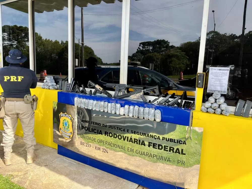 PRF apreende três fuzis e cinco pistolas na BR-277, em Guarapuava (PR)