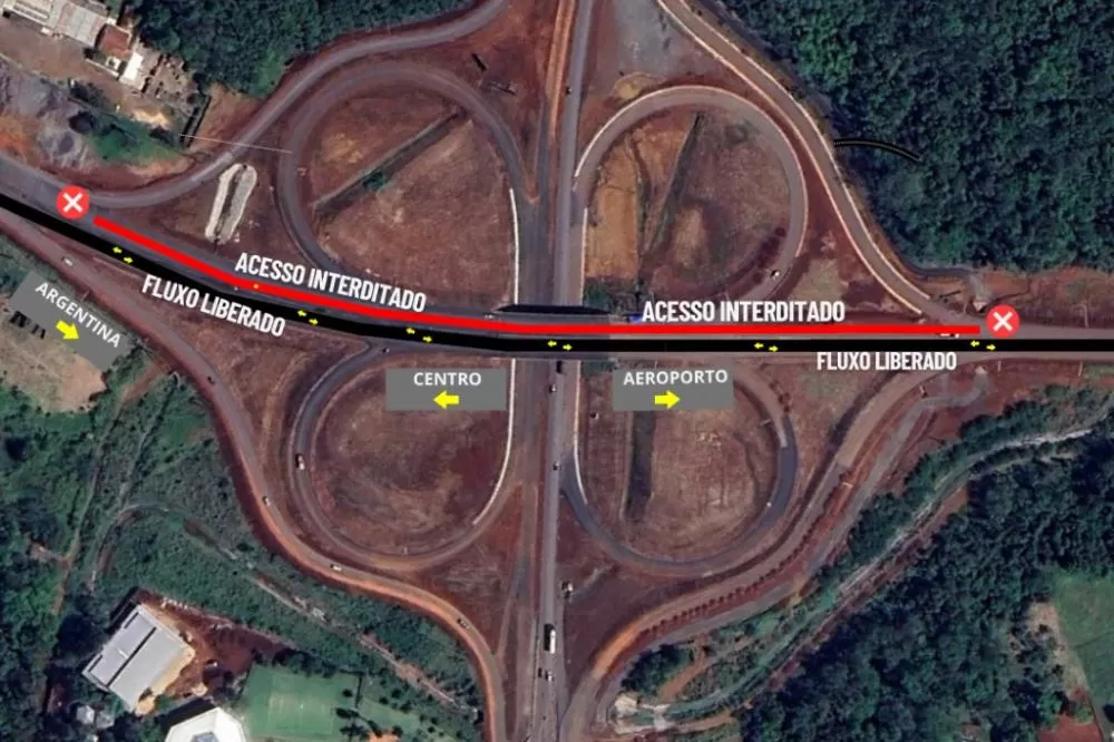 Foz do Iguaçu terá alteração de tráfego sob viaduto para avançar na Perimetral Leste Foto: DER-PR