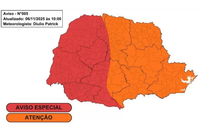 Tempestades de sexta devem ter ventos acima de 80 km/h e chuvas superiores a 50 mm Foto: Simepar