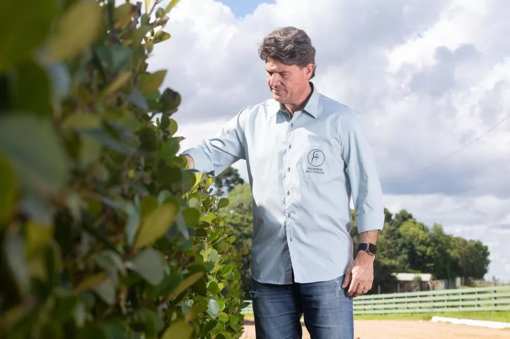 Fabiano Gomes, um dos proprietários da Fazenda Pau Furado, localizada em Teixeira Soares (PR), nos Campos Gerais.