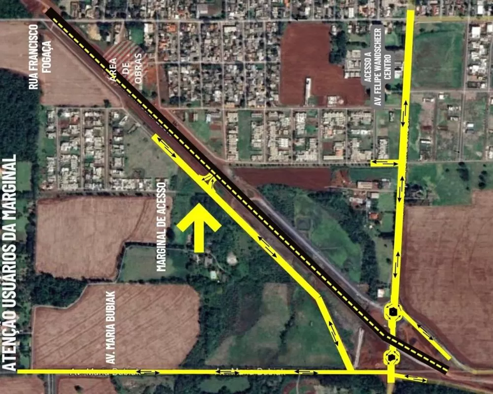 Marginal de Acesso entre a Avenida Bubiak e o Bairro Floratta é Liberada para Trânsito
