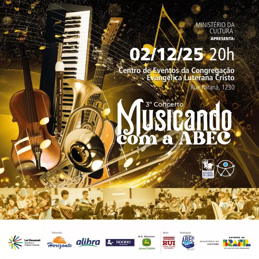 Música e cidadania: ABEC encerra projeto com apresentação orquestral de alunos