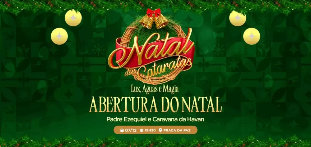 Abertura do Natal das Cataratas: Luz, Águas e Magia será no próximo domingo (07), às 19h30