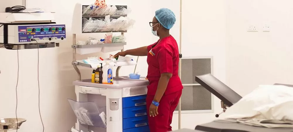 Quarto em um hospital na Europa