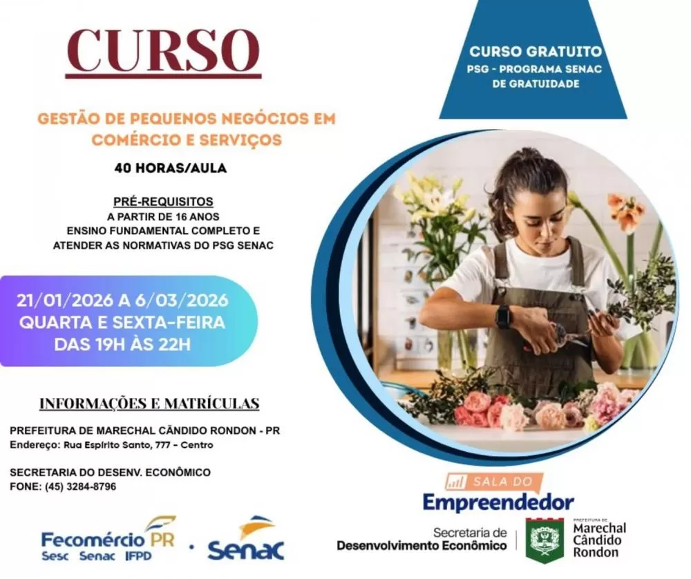 Seguem abertas as inscrições para o curso gratuito de Gestão de Pequenos Negócios