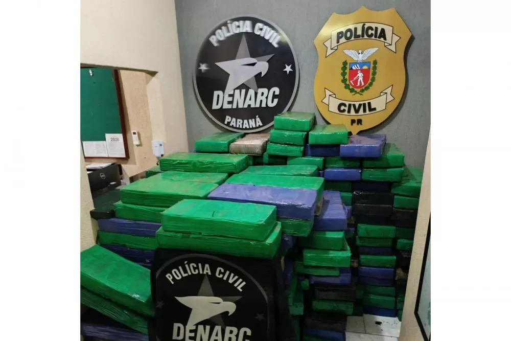 PCPR apreende 2,5 toneladas de drogas em área rural de Itaipulândia Foto: PCPR