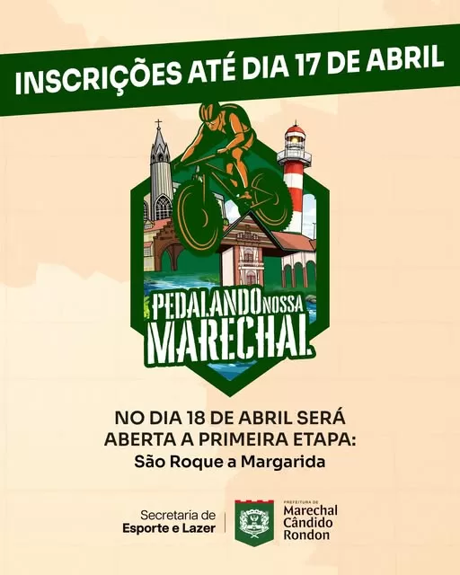 Seguem abertas as inscrições para o Pedalando Nossa Marechal
