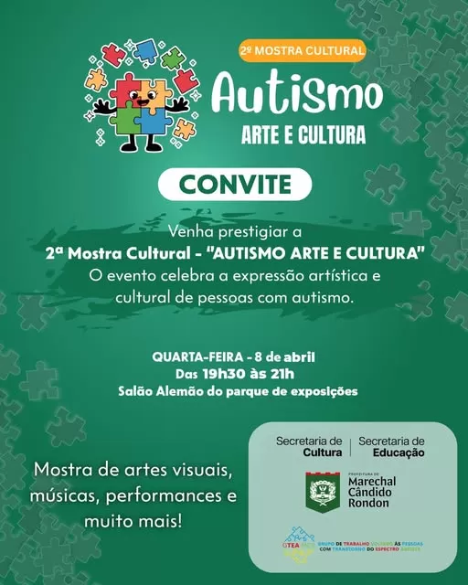 2ª Mostra Cultura Autismo Arte e Cultura acontece nesta quarta-feira