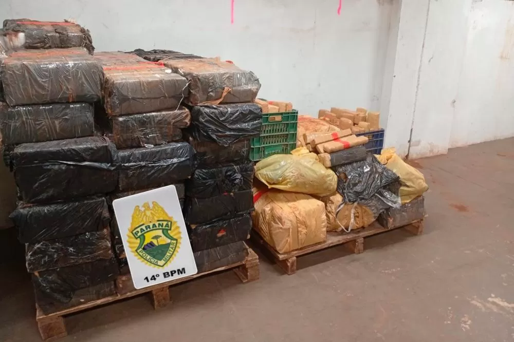 PMPR apreende mais de 880 quilos de maconha em Foz do Iguaçu Foto: PMPR