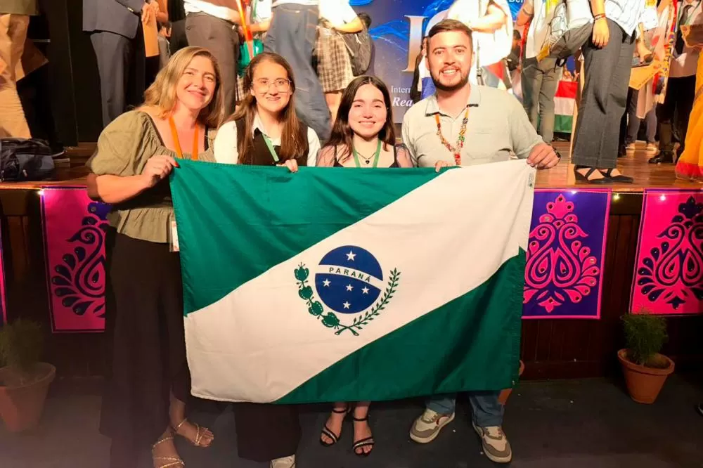 Estudantes da rede estadual em Cascavel apresentam projeto em feira na Índia Foto: Arquivo pessoal