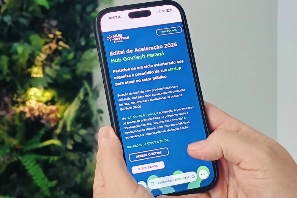 Inscrição para edital de aceleração de startups do Hub GovTech Paraná vai até quinta