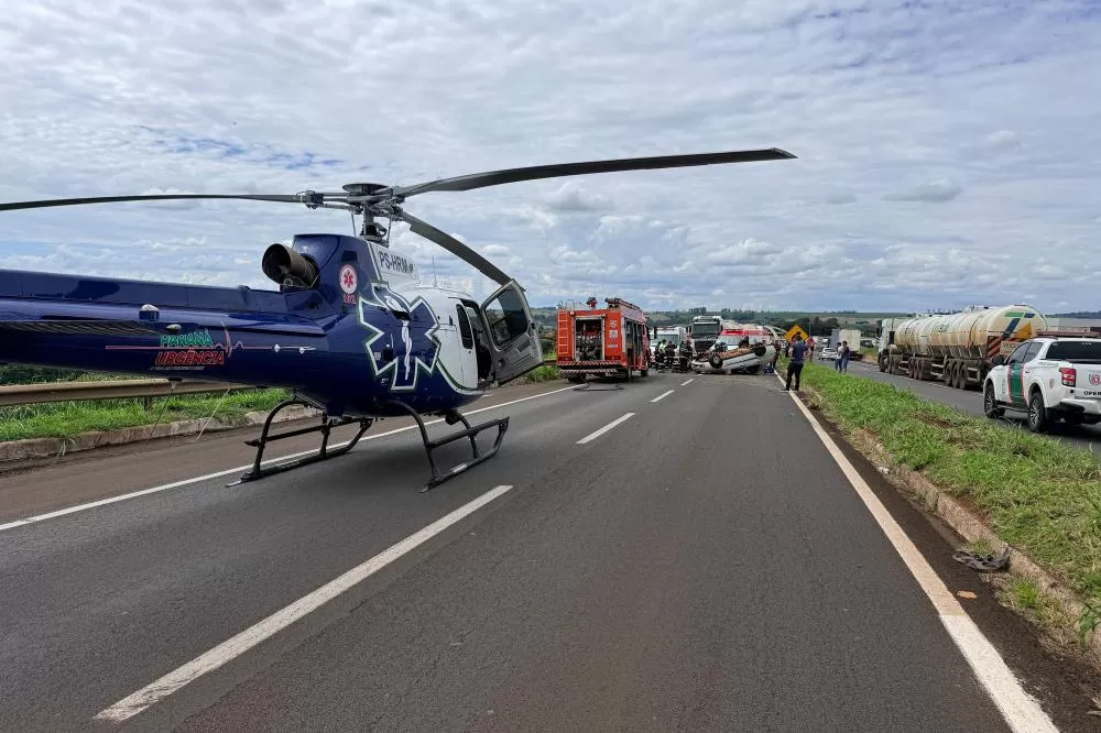 Maio Amarelo: Secretaria da Saúde reforça conscientização sobre impacto de acidentes no SUS Foto: Serviço Aeromédico do Paraná / Samu / Sesa