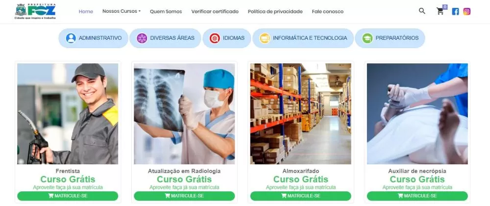 Cursos podem ser acessados pelo computador, celular ou tablet.