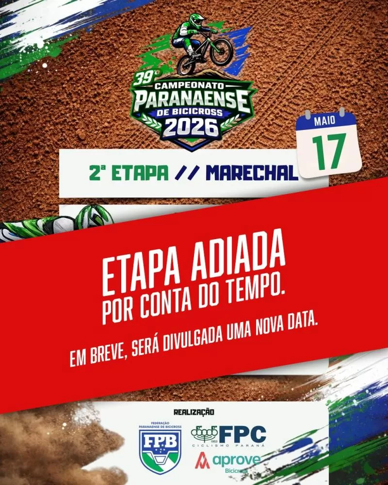 Etapa do Campeonato Paranaense de Bicicross é cancelada devido às condições climáticas