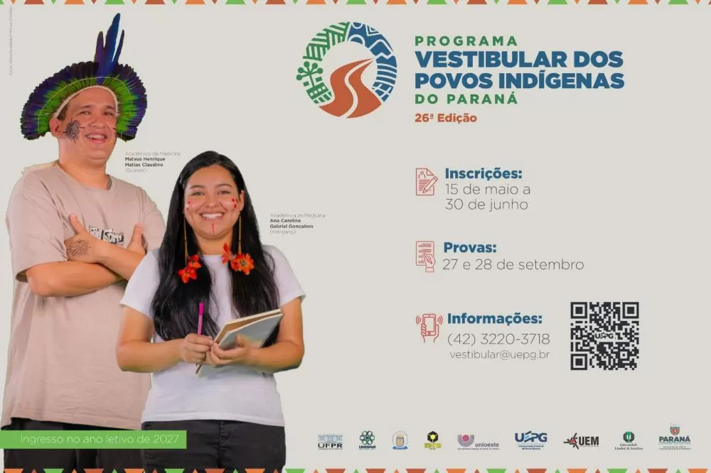 UEPG abre inscrições para o Vestibular dos Povos Indígenas para o ano letivo de 2027 Foto: UEPG