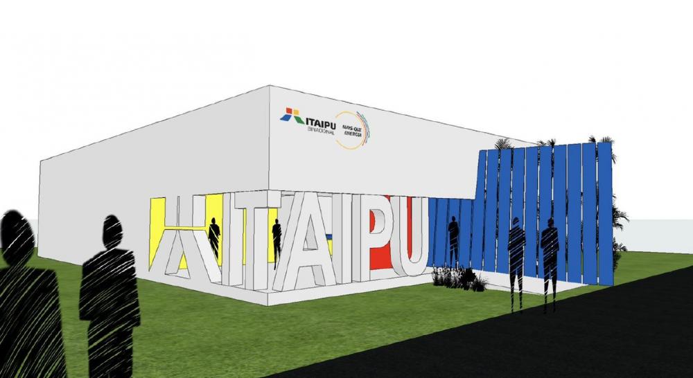 Projeto do estande da Itaipu. Imagem: Divulgação/Itaipu Binacional