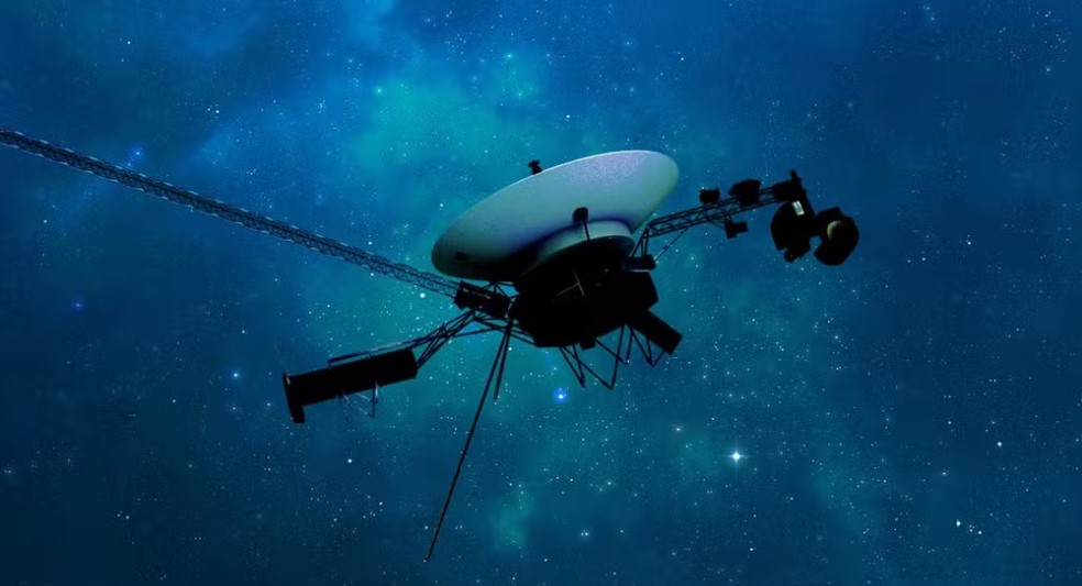 Voyager 1 em uma ilustração artística — Foto: NASA/JPL-Caltech