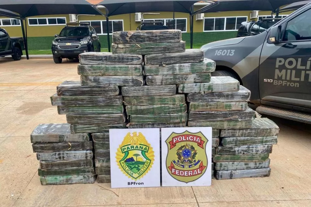 Operação Protetor: Ação da PMPR em Cruzeiro do Oeste resulta em apreensão de veículo roubado e 883 kg de Maconha Foto: SESP