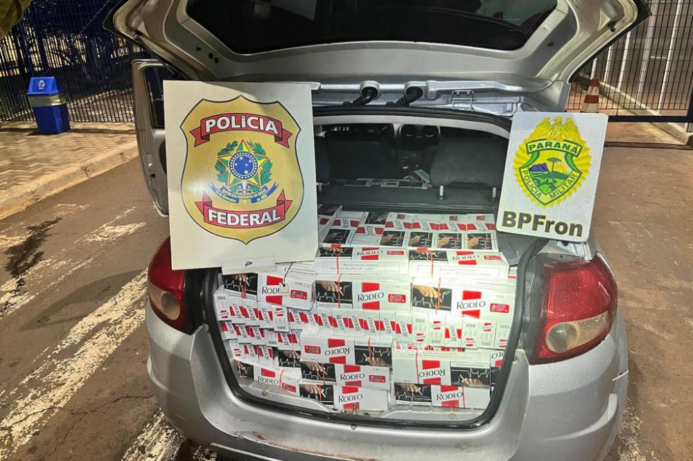 Polícia Militar apreende mais de 1,3 mil pacotes de cigarros em ações distintasdistintas Foto: PMPR