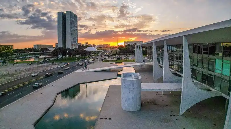 Imagem do Palácio do Planalto e de parte da Praça dos Três Poderes, mostrando também o Congresso 10/05/2023 - Ricardo Stuckert/PR