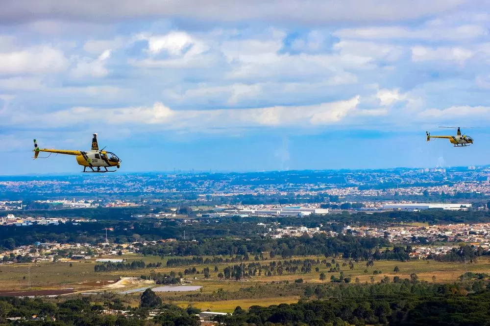Projeto Falcão da PMPR completa um ano com quase mil missões policiais Foto: Gilson Abreu/Aen