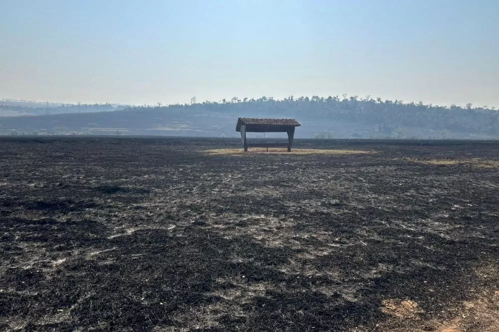 Helicóptero do IAT vai reforçar combate a incêndio florestal em Maria Helena Foto: IAT